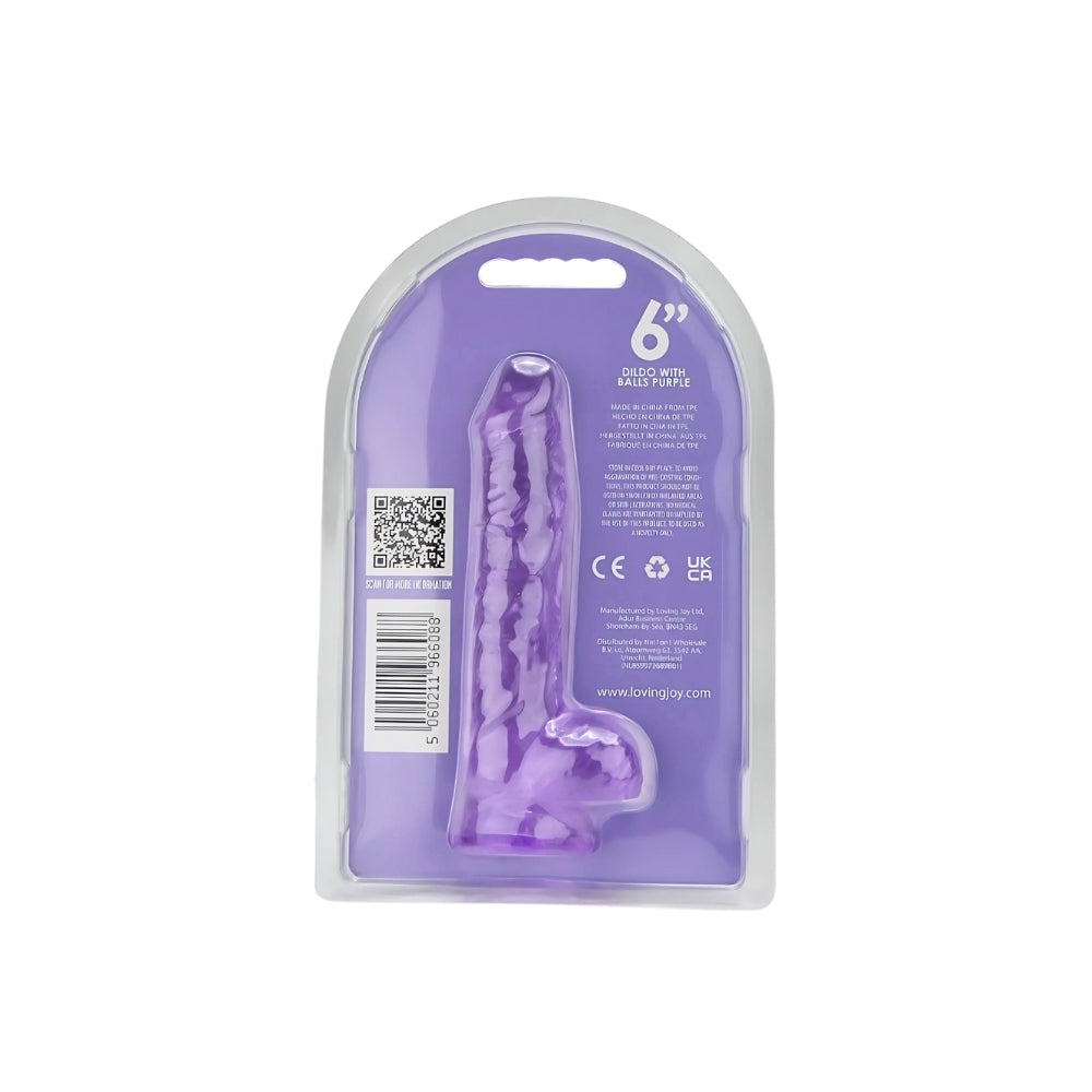 Loving Joy 6 Inch Dildo with Balls Purple