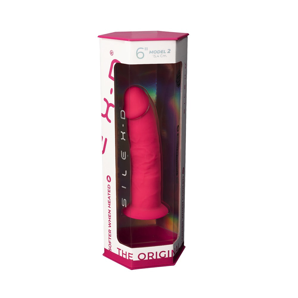 SilexD 6 inch Realistic Silicone Dual Density Dildo with Suction Cup Pink