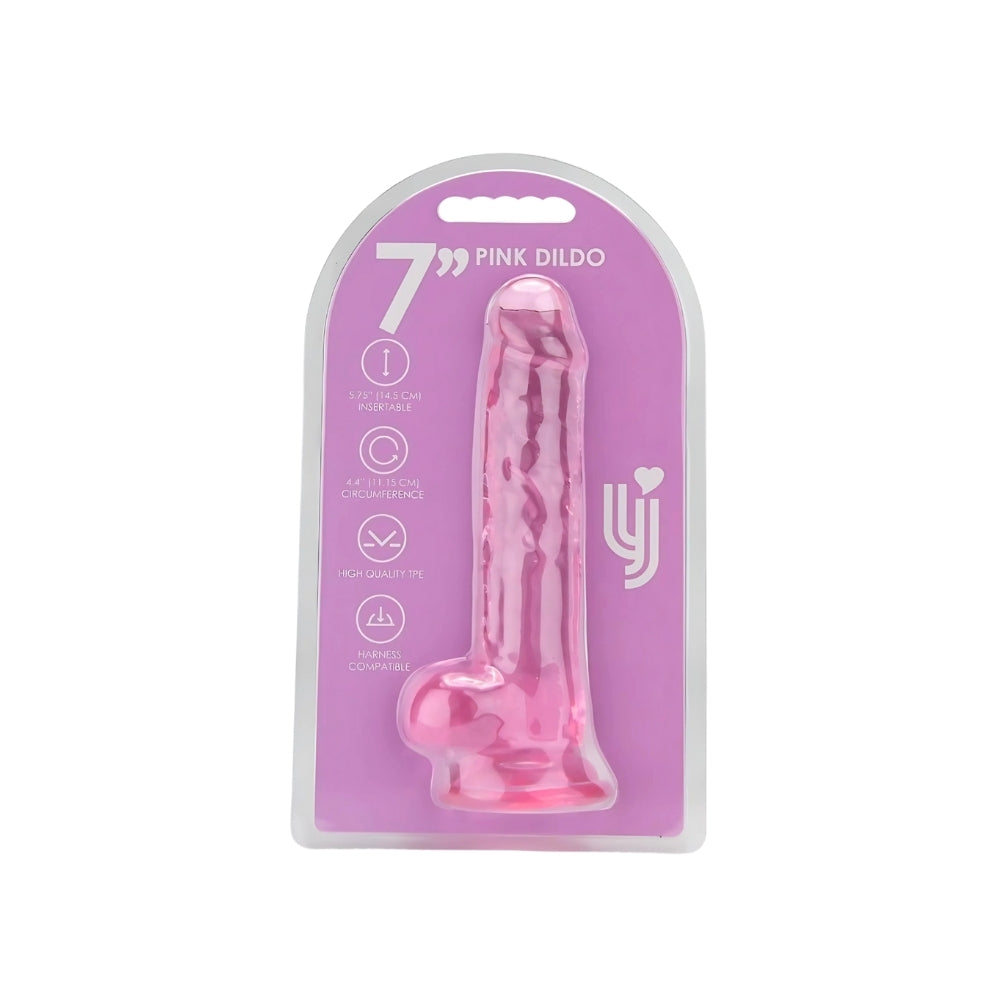 Loving Joy 7 Inch Dildo with Balls Pink