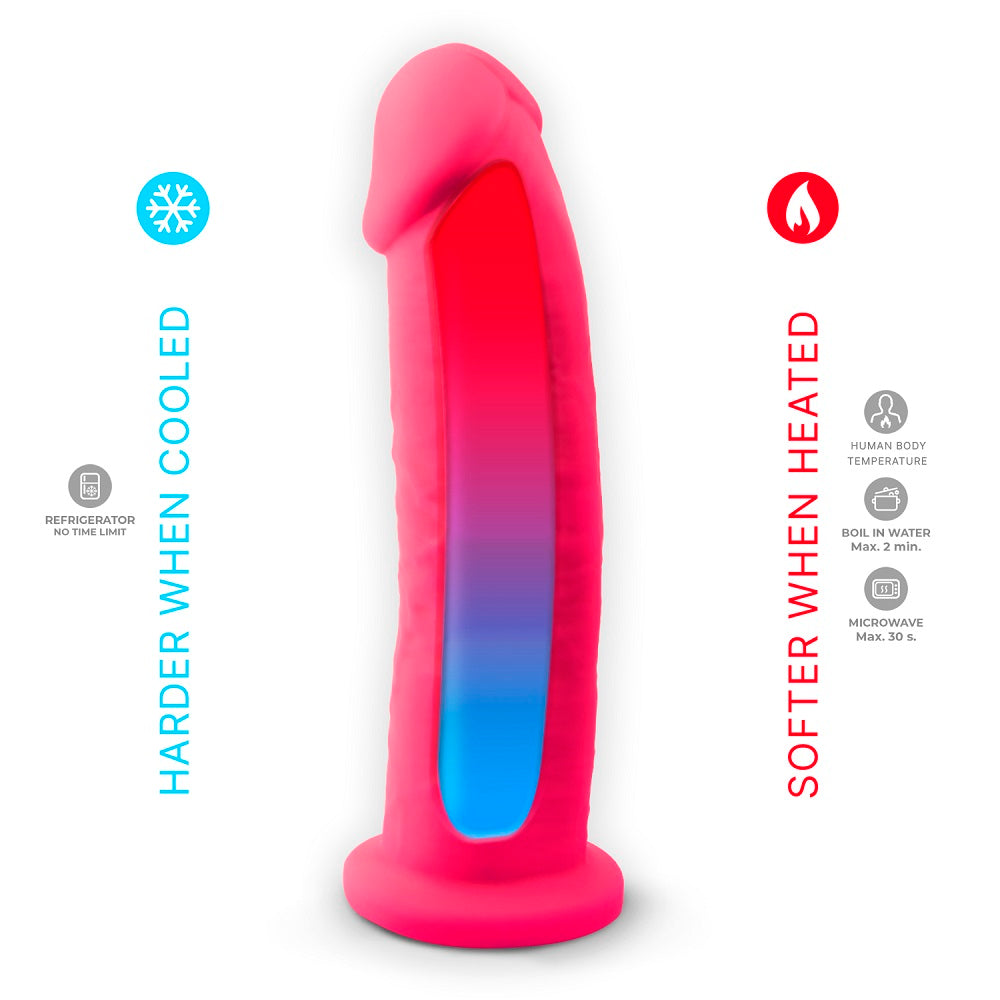 SilexD 9 inch Realistic Silicone Dual Density Dildo with Suction Cup Pink